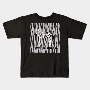 fine stripes,zebra,GRAY Kids T-Shirt